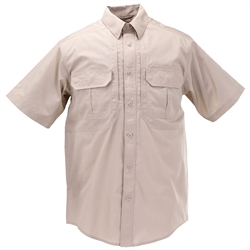 5.11 Light Duty Dress S/S Shirt, Khaki, Embroidered Shield Logo L/Chest