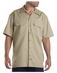 Dickies Field Shirt, S/S, Khaki, Embroidered Shield Logo L/Chest