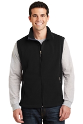 FLEECE VEST PORT AUTHORITY MEN'S BLACK, EMBROIDERED SHIELD LOGO L/CH