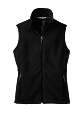 FLEECE VEST PORT AUTHORITY LADIES BLACK, EMBROIDERED SHIELD LOGO L/CH